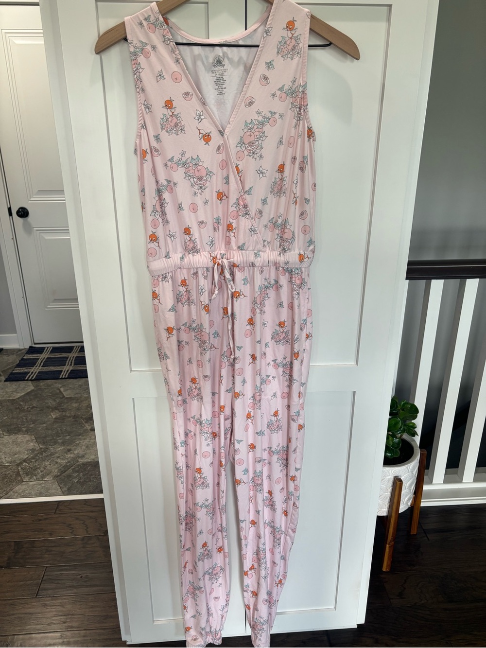 Disney Orange Bird Pink Floral & Character Sleeveless Jumpsuit
